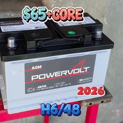 AGM Car Battery Group Size 48/H6