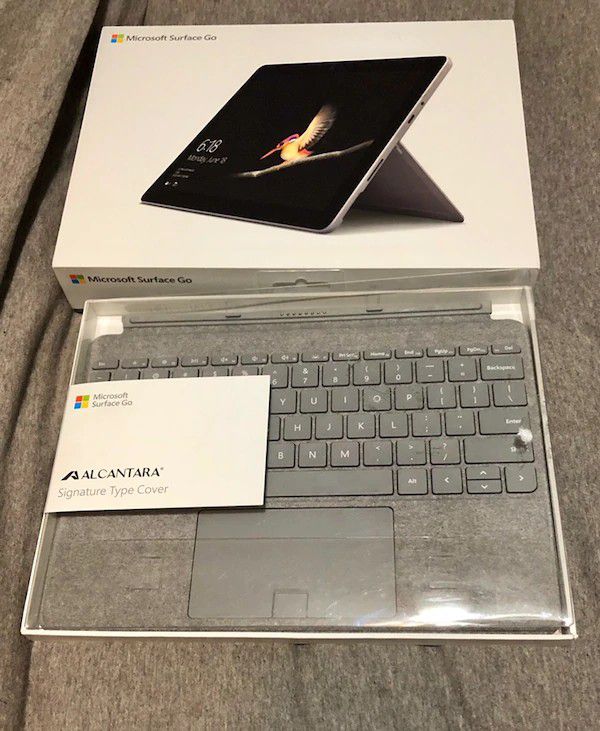 Microsoft Surface Go - 8GB Ram, 128GB Storage Variant with Microsoft Type Cover, Screen Protector, and Folio Case