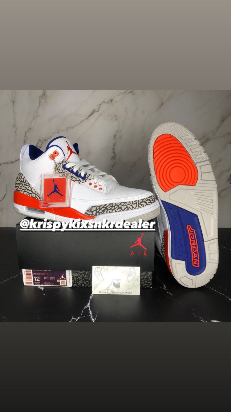 Air Jordan 3 Retro Knicks Size 12 Deadstock Og All 