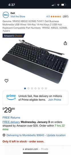 Dell KB522 Keyboard With Wristrest