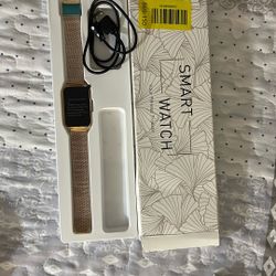 Women's Smartwatch with Fitness Tracker: Gold, Make/Answer Calls, Waterproof, Running Smartwatch