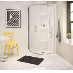 MAXX Radia 32 in. x 32 in. x 71-1/2 in. Frameless Neo-Round Sliding Shower Door with Clear Glass in Chrome