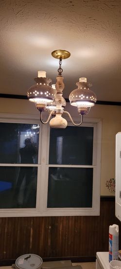 Brass Chandelier With Ceramic Shades
