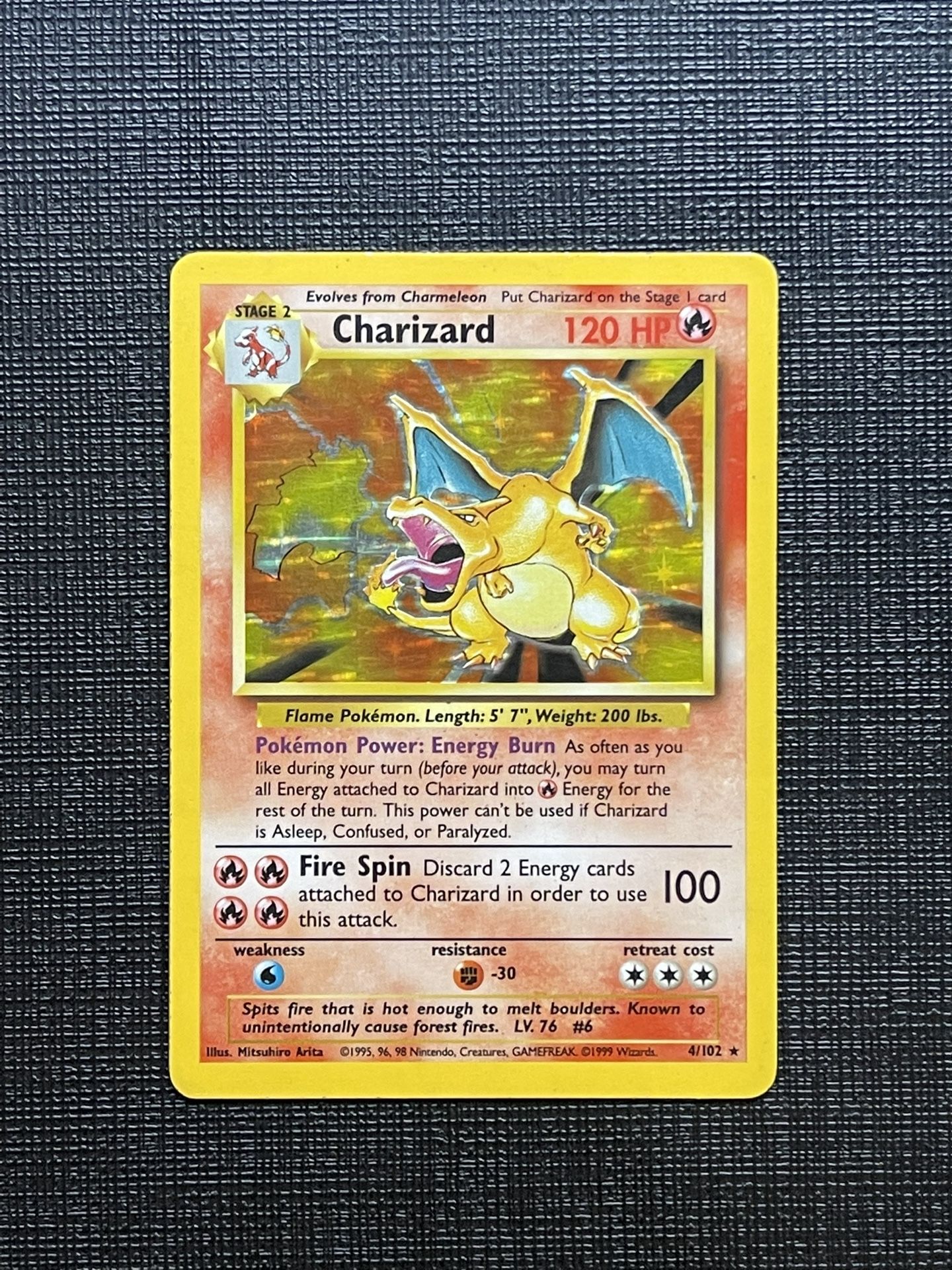 Pokemon Base Set Charizard Holo MP