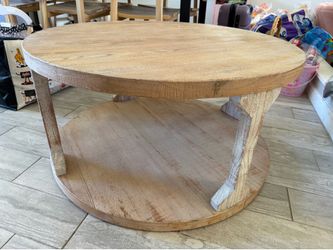 Farm house wood round coffee table