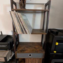 Industrial-Style 3-Tier Ladder Bookshelf