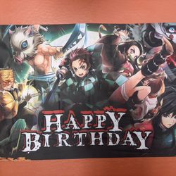 Demon Slayer Happy Birthday Banner
