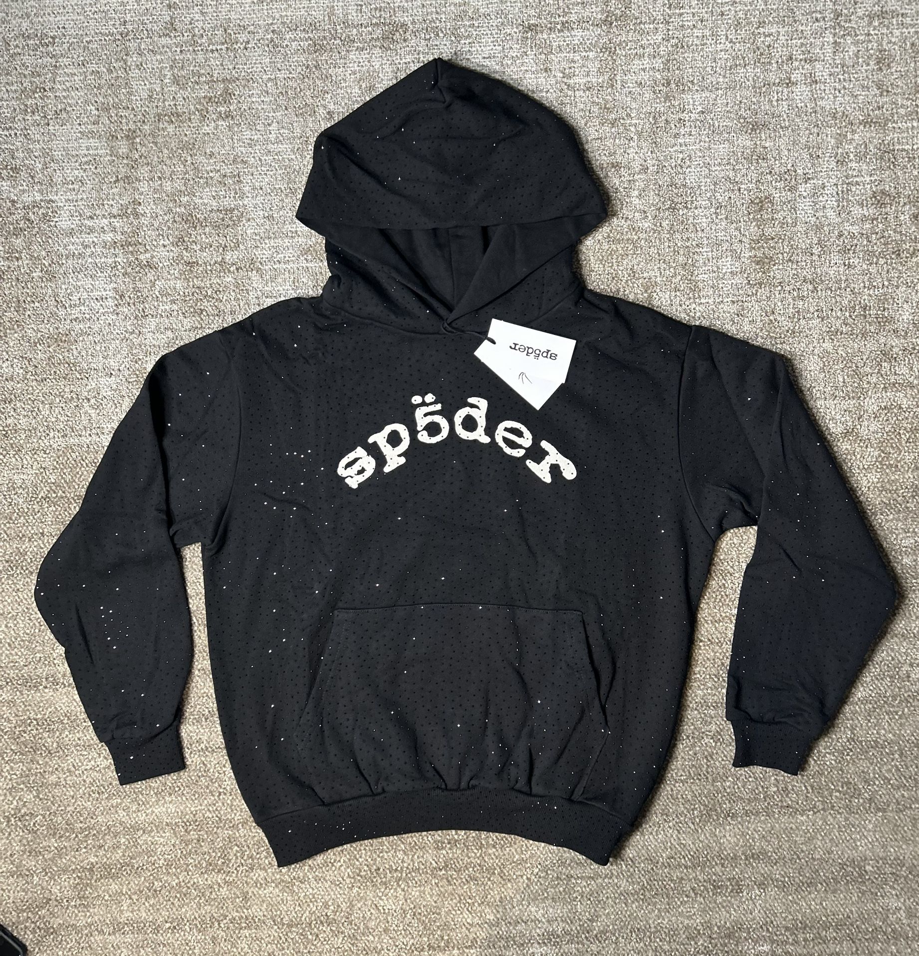 BLACK VVS SP5DER HOODIE