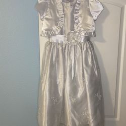 White Flower Girls Dress