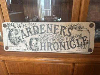 “The Gardeners’ Chronicle” Vintage-Style Wall Sign by Flèrt Décor