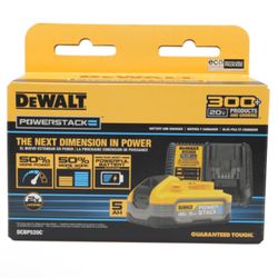 New Dewalt DCBP520C 20V Max 5.0Ah Lithium Ion Powerstack Battery & Charger FREE LEAF BLOWER