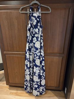 Lulu's Blue Floral Maxi Dress - Size S