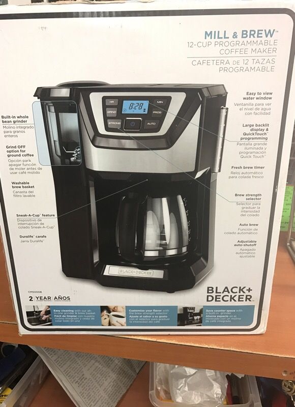 Black & Decker mill and brew 12 cup programmable coffee maker