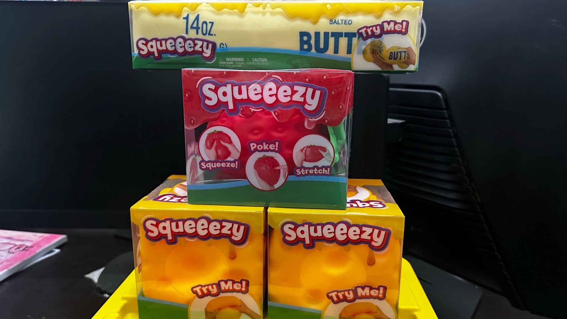 Sqeeezy’ Butter,strawberry,cheese. $15 each