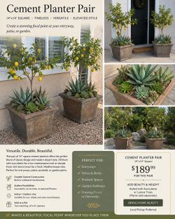 2 cement pots