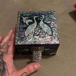 Handcrafted Mini Crane Jewelry Box 