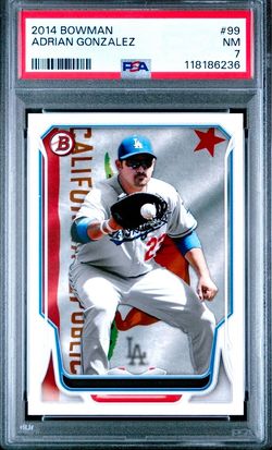 2014 BOWMAN LOS ANGELES DODGERS ADRIAN GONZALEZ NO NAME ERROR