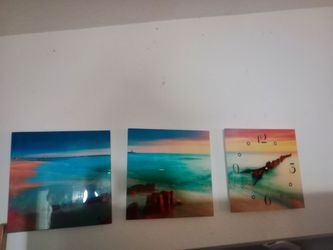 3 piece beach clock