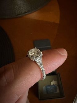 Diamond Halo Engagement Ring White Gold