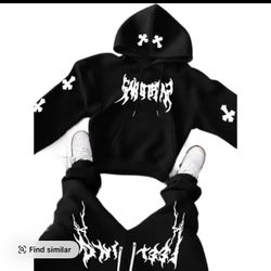 Men's hoodie and pants set, Ame... Black, M