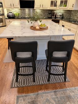 Brand new black Bar Stools Set of 2, 26" Counter Height Bar Stools with Back Modern Upholstered Bar Chairs with Fabric, Kitchen Island Stools for Dini