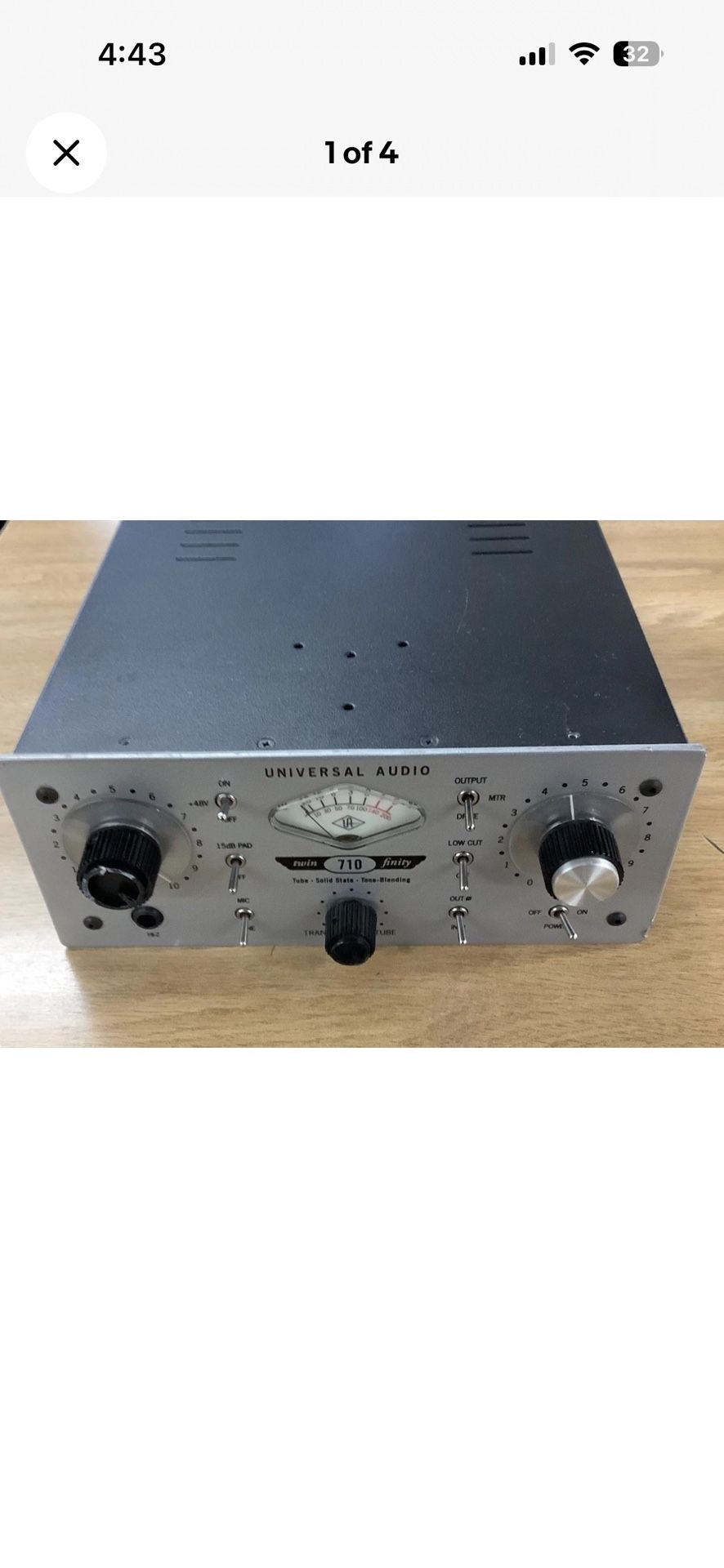 Universal Audio 710 Twin-Finity Tone-Blending Mic Preamp DI Box UA710