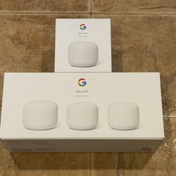 Google Nest WiFi Router and 3 Points - WiFi Extender with Smart Speaker - Mesh Internet System