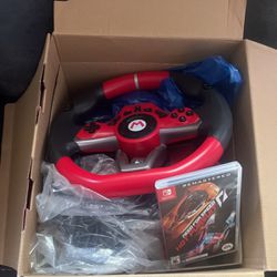 Mario Kart Racing Wheels + Need For Speed Game  80 OBO  Or Trade 
