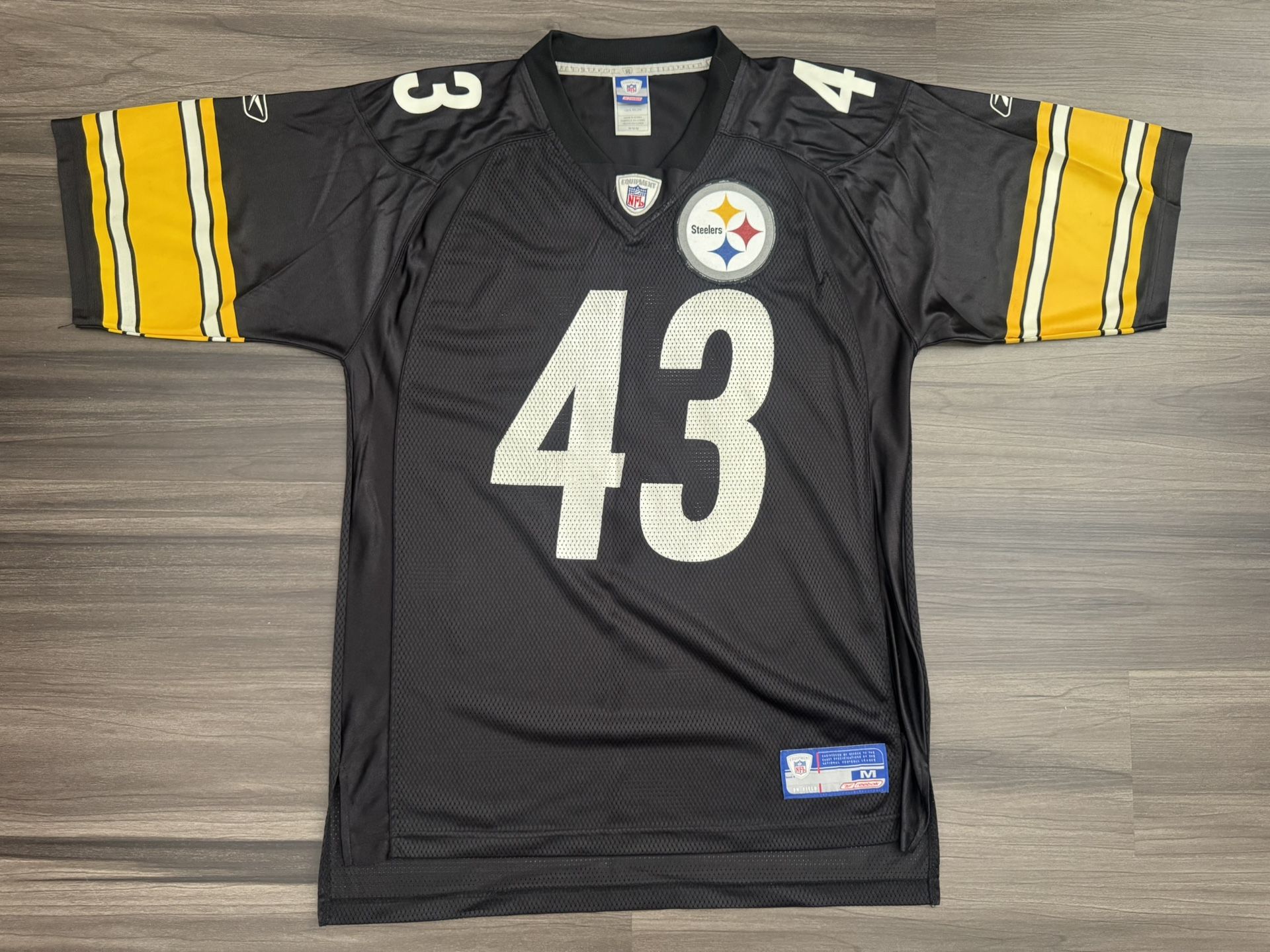 Reebok Pittsburgh Steelers Troy Polamalu #43 NFL On-Field Home Jersey Sz Medium 