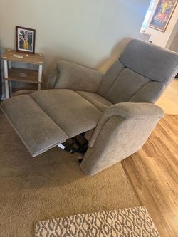 Fabric grey /silver recliner