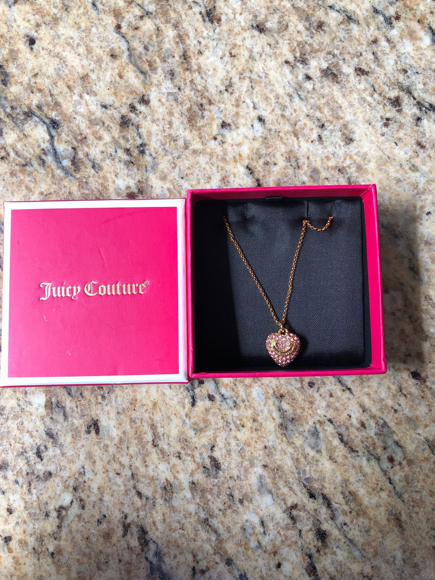 Juicy Couture pink rhinestone necklace. Asking Price $20