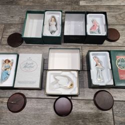 5 vintage hand painted porcelain limited edition HALLMARK ornaments