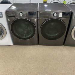 Semi New LG Washer and Electric Dryer Set With Steam Care