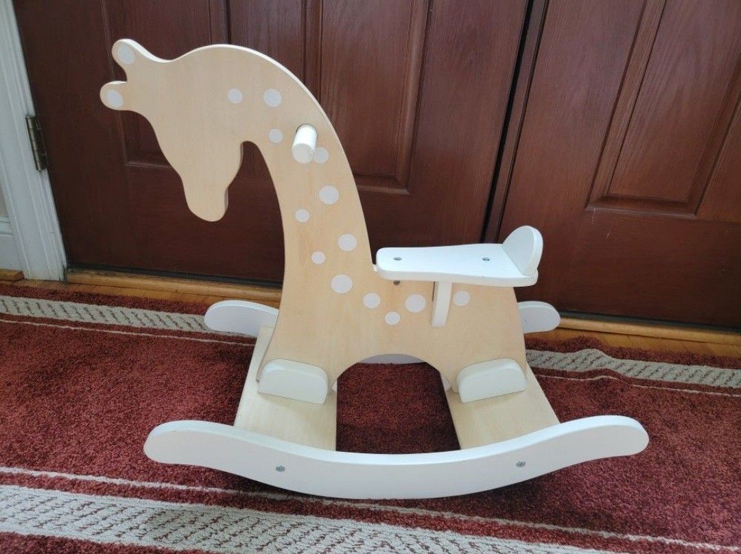 Pottery Barn Kids Giraffe Wood Rocker Rocking 25.5" L