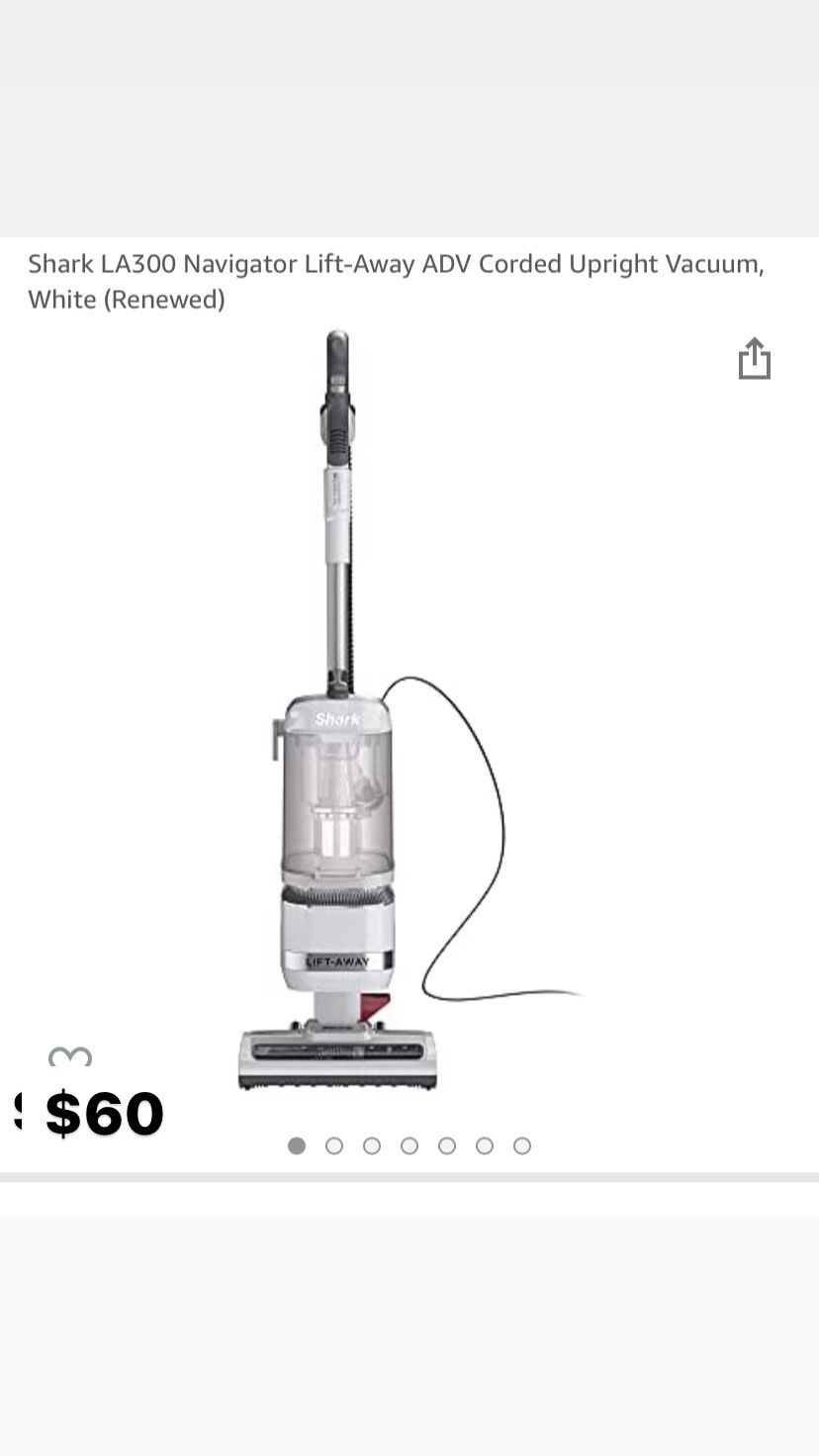 Shark LA300 Navigator Lift-Away ADV Corded Upright Vacuum, White