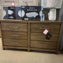 Light Brown Dresser and Nightstand 
