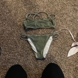 Suede Green Bikini 