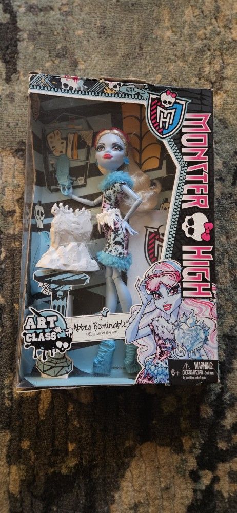 Monster High Doll - Art Class - Abbey Bominable - New
