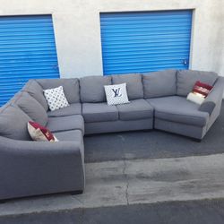 Modern Huge Sectional Couch Gray, Very Clean 