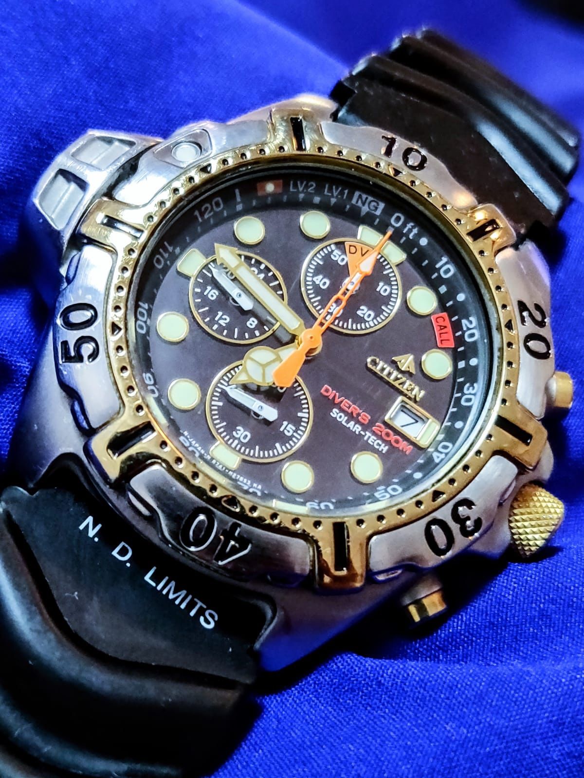 Citizen Promaster Solar Depth Meter Chrono ISO Certified BJ2004-08E Men's Watch 48mm
