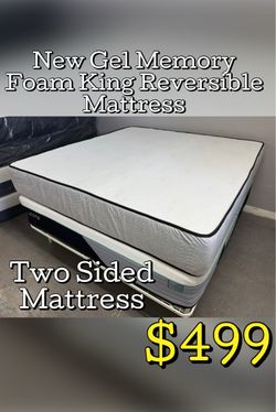 New King Gel Memory Foam Reversible Mattress
