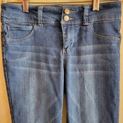 YMI WannaBettaFit Jeans 14 Girls Youth Size Blue Denim Skinny Stretch Dark Wash