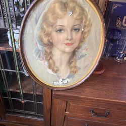 Vintage Picture With Wooden Frame 