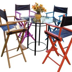 Colorful Director Chairs Set And Table 