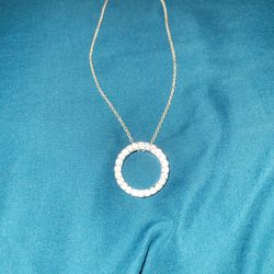 Cubic Zirconia Pendant Silver Plated Necklace