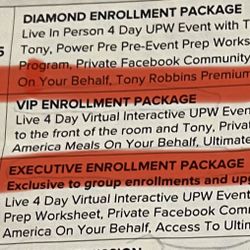 2 VIP Tony Robbins Unleash The Power Within Tickets