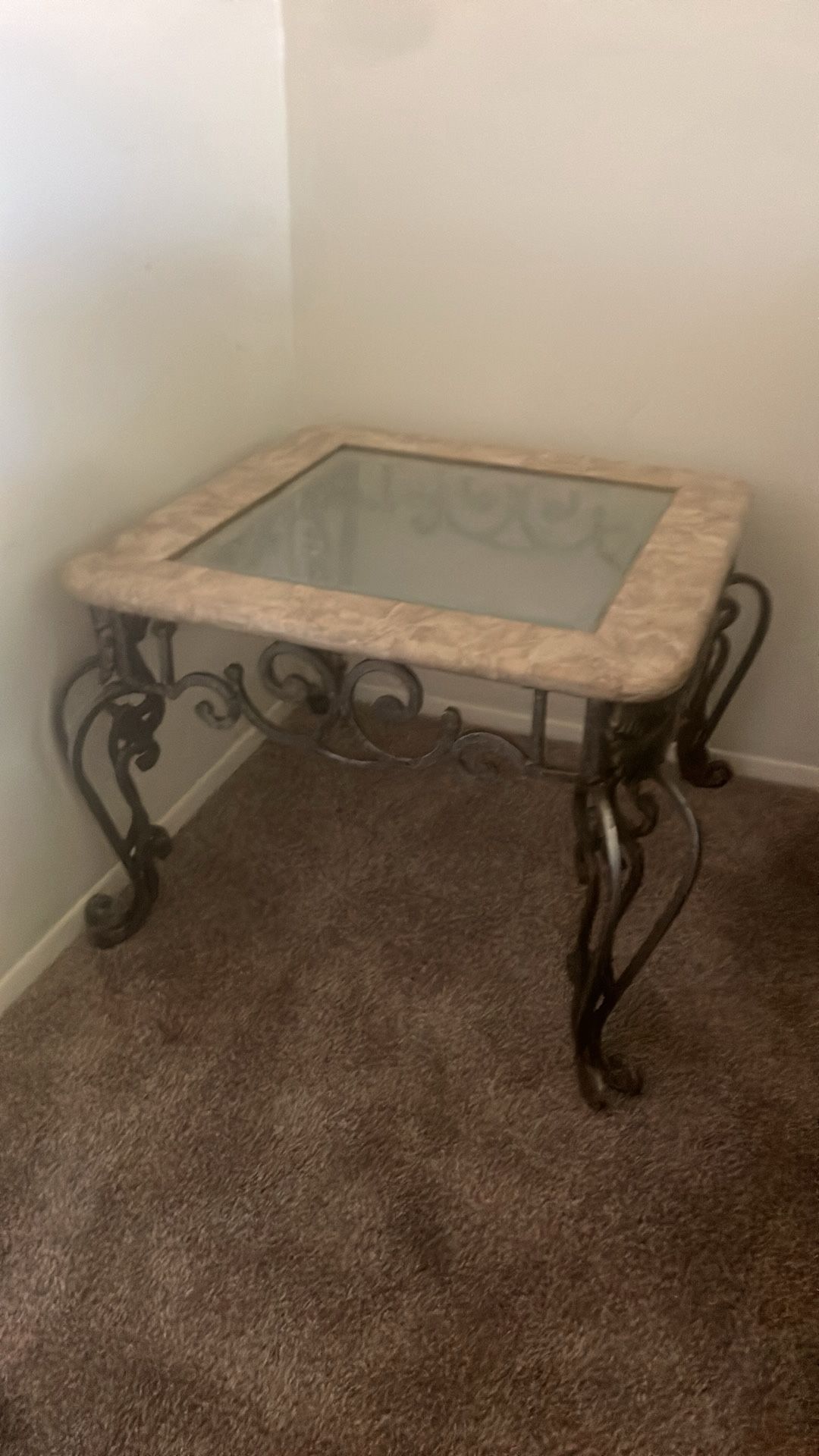 Glass marble Table