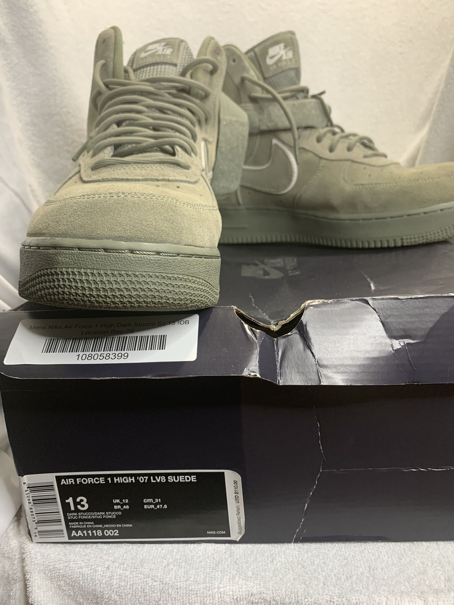 NIKE AIR FORCE 1 HIGH ‘07 LV8 SUEDE SIZE 13