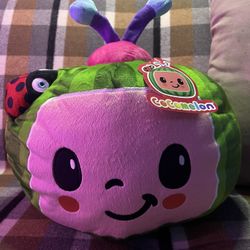 Cocomelon Watermelon 10 Plush Melon Pillow w/ Ladybug