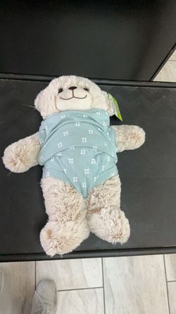Plush Stuffed Animal with Blue Outfit